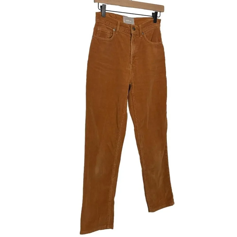 Everlane Baby Cord Cheeky Pants Straight Leg Golden Brown Size 25